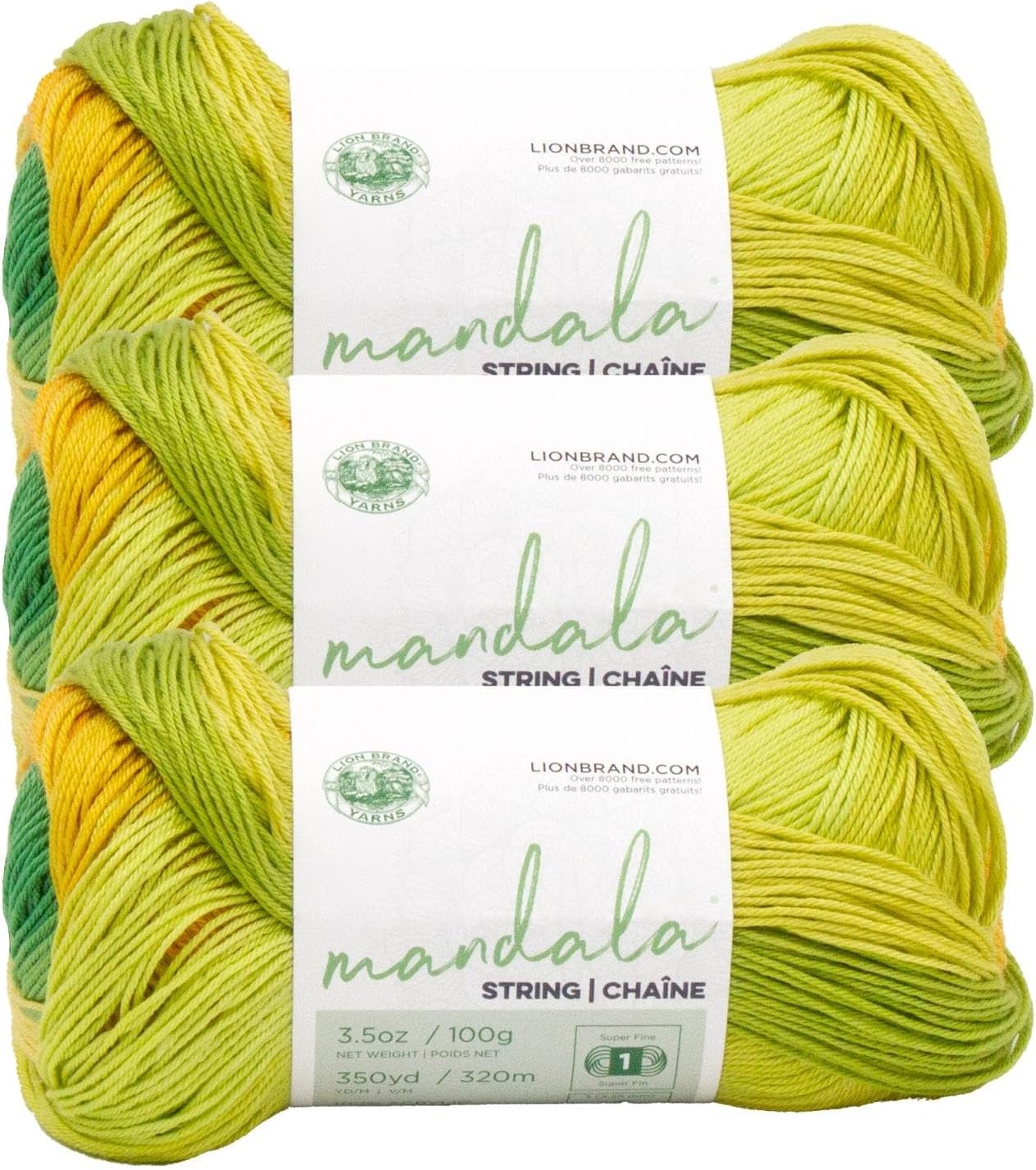 image:imageLion Brand Yarn Mandala String Fingering Yarn for Knitting and Crochet Acoustic 3 PackAcoustic