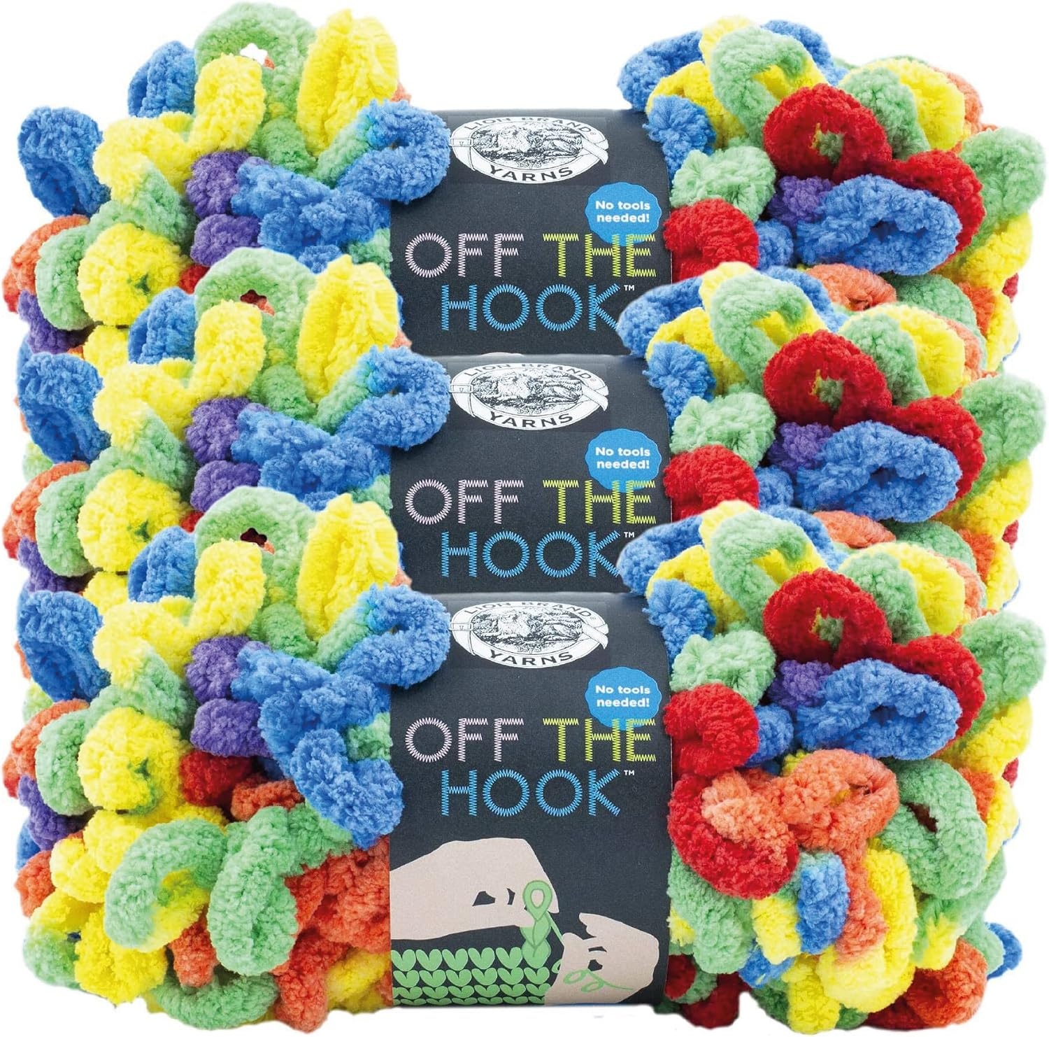 image:imageLion Brand Yarn Off The Hook Yarn Bulky NoNeedle Craft Yarn for Crocheting HandKnitting 1Pack Flower PowerCosmic Dust