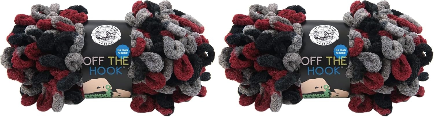 image:imageLion Brand Yarn Off The Hook Yarn Bulky NoNeedle Craft Yarn for Crocheting HandKnitting 1Pack Flower PowerDark Stormy
