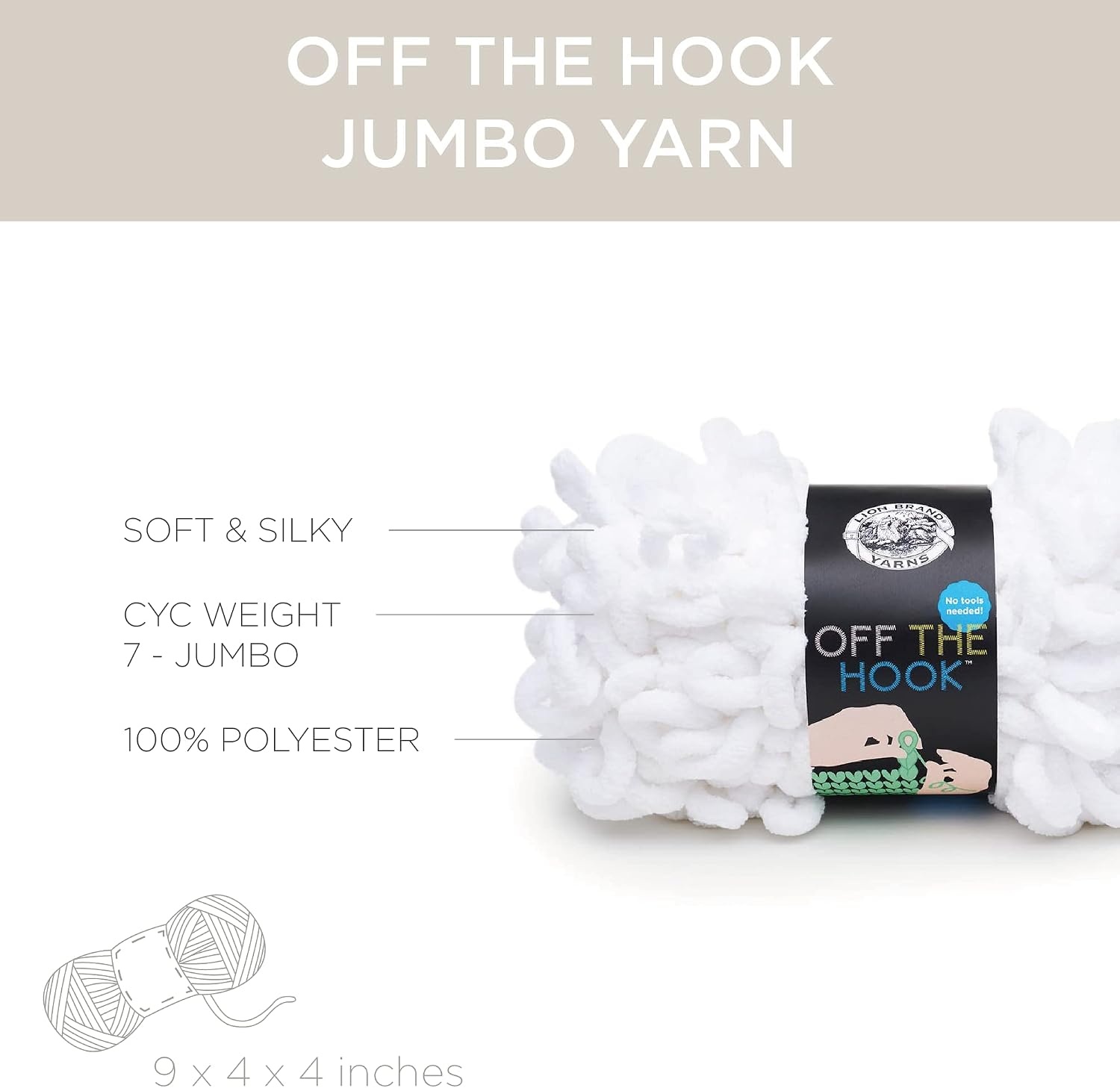 image:imageLion Brand Yarn Off The Hook Yarn Bulky NoNeedle Craft Yarn for Crocheting HandKnitting 1Pack Flower PowerSugarcane