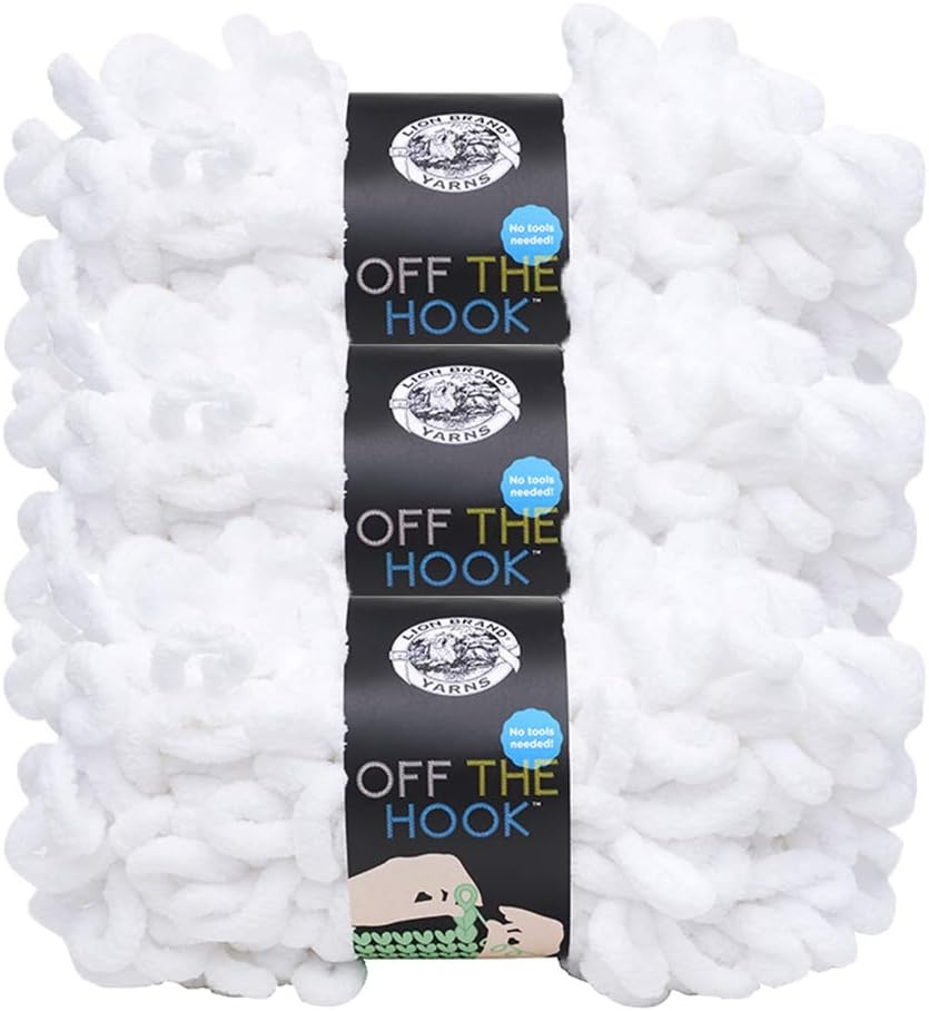 image:imageLion Brand Yarn Off the Hook Yarn Bulky NoNeedle Craft Yarn for Crocheting HandKnitting 3Pack Lemon DropSugarcane