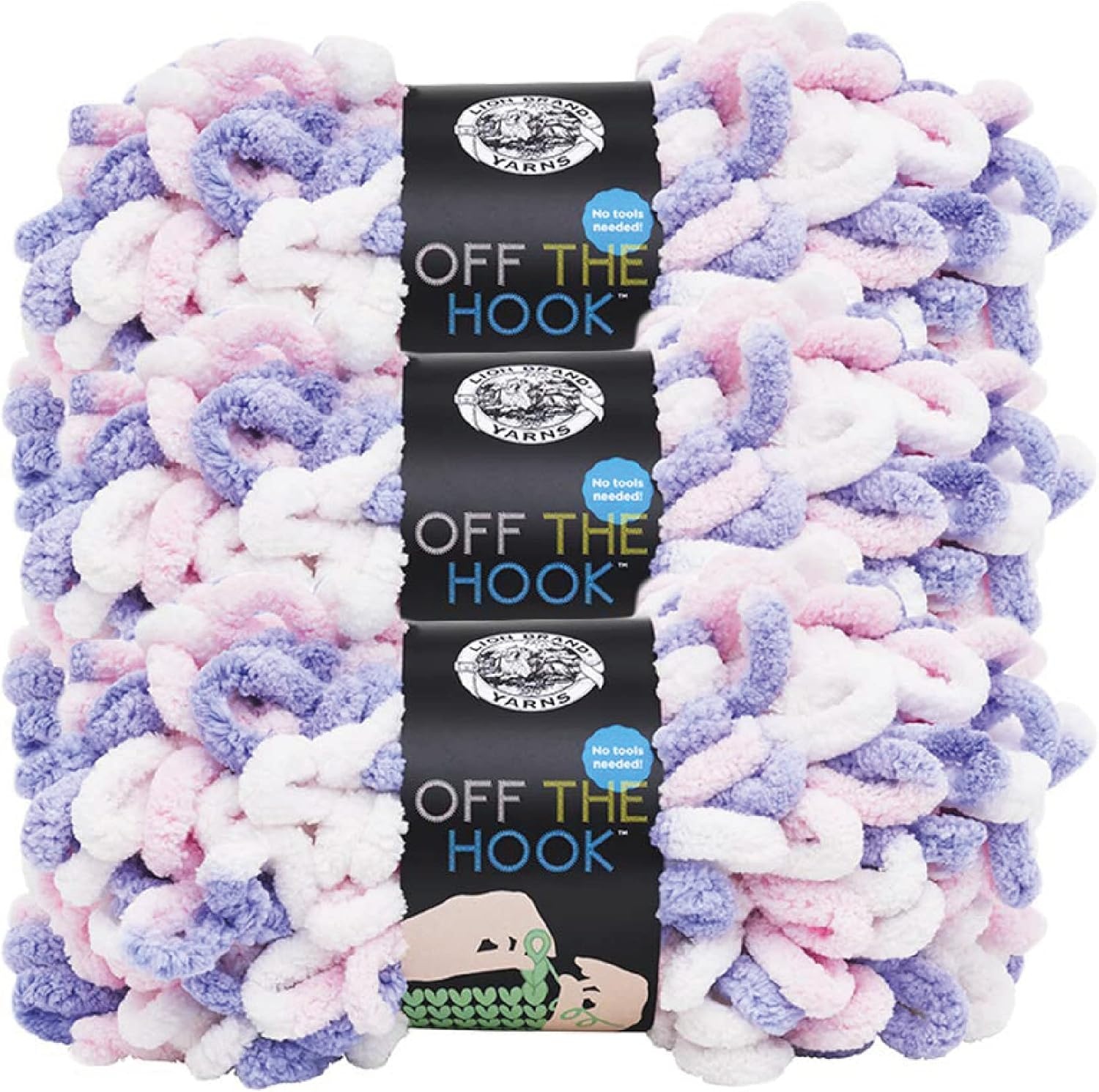 image:imageLion Brand Yarn Off the Hook Yarn Bulky NoNeedle Craft Yarn for Crocheting HandKnitting 3Pack Lemon DropUnicorn