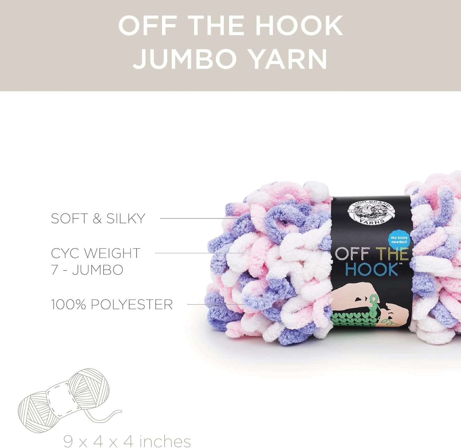 image:imageLion Brand Yarn Off the Hook Yarn Bulky NoNeedle Craft Yarn for Crocheting HandKnitting 3Pack Lemon DropUnicorn