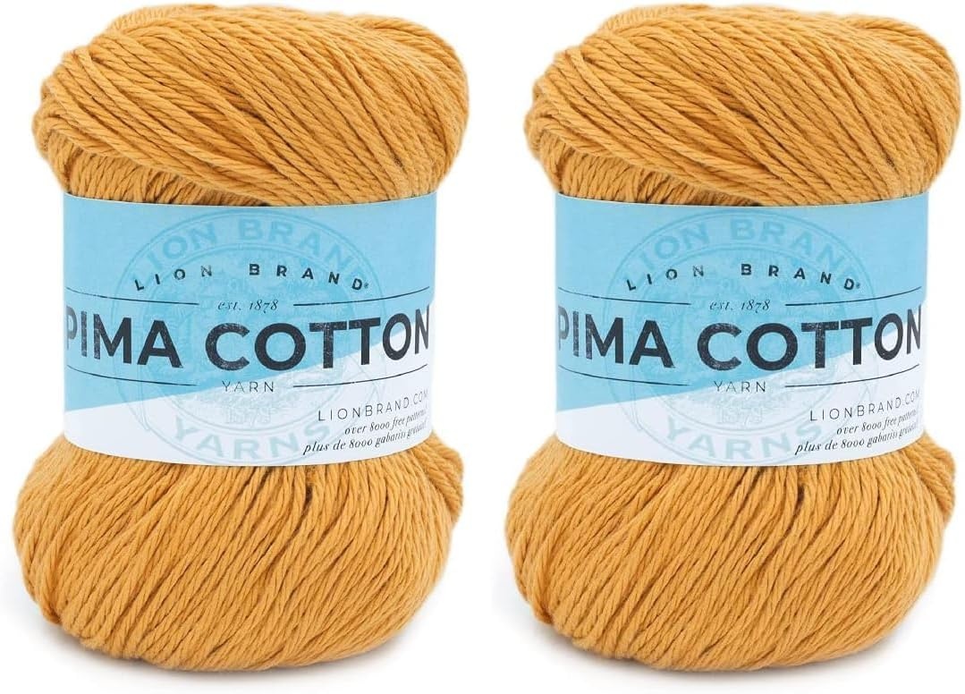 image:imageLion Brand Yarn Pima Cotton Yarn Patagonia 1 SkeinMineral Yellow