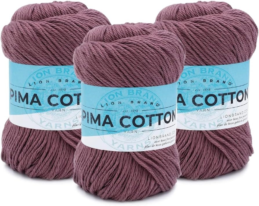 image:imageLion Brand Yarn Pima Cotton Yarn Patagonia 1 SkeinRose Taupe