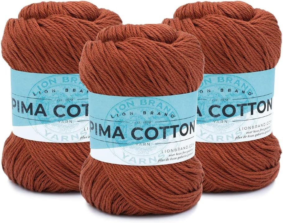 image:imageLion Brand Yarn Pima Cotton Yarn Patagonia 1 SkeinSpice