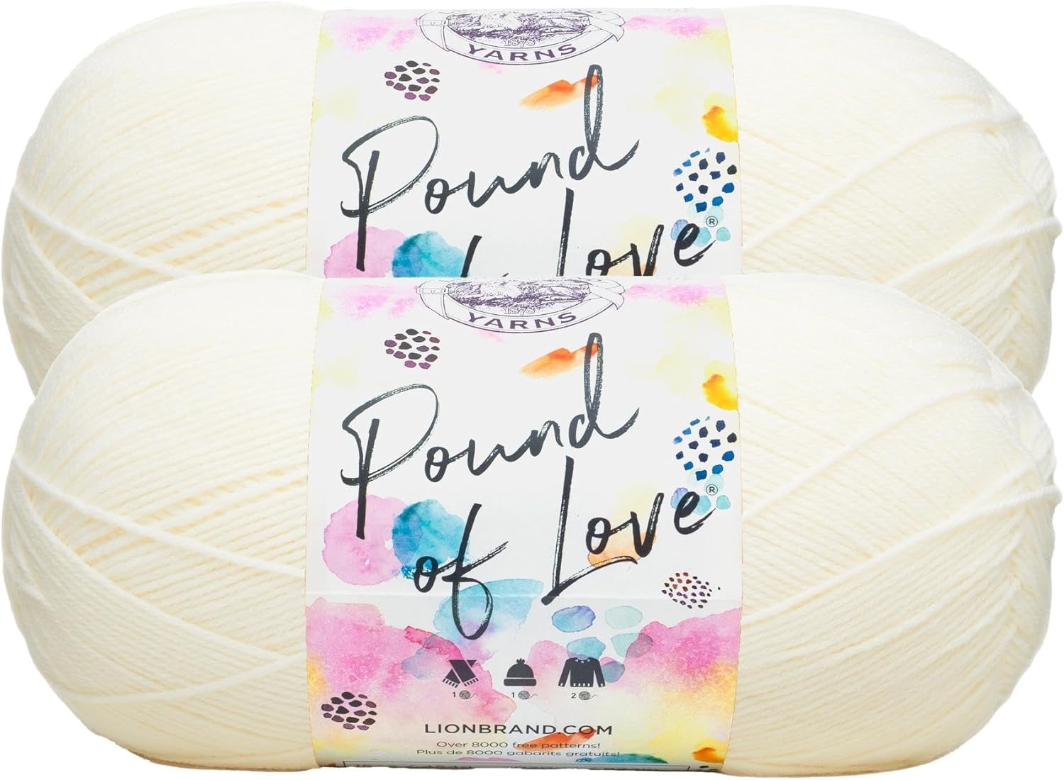 image:imageLion Brand Yarn Pound of Love Large Value Yarn for Knitting Crochet and Crafts Fern 1 PackAntique White