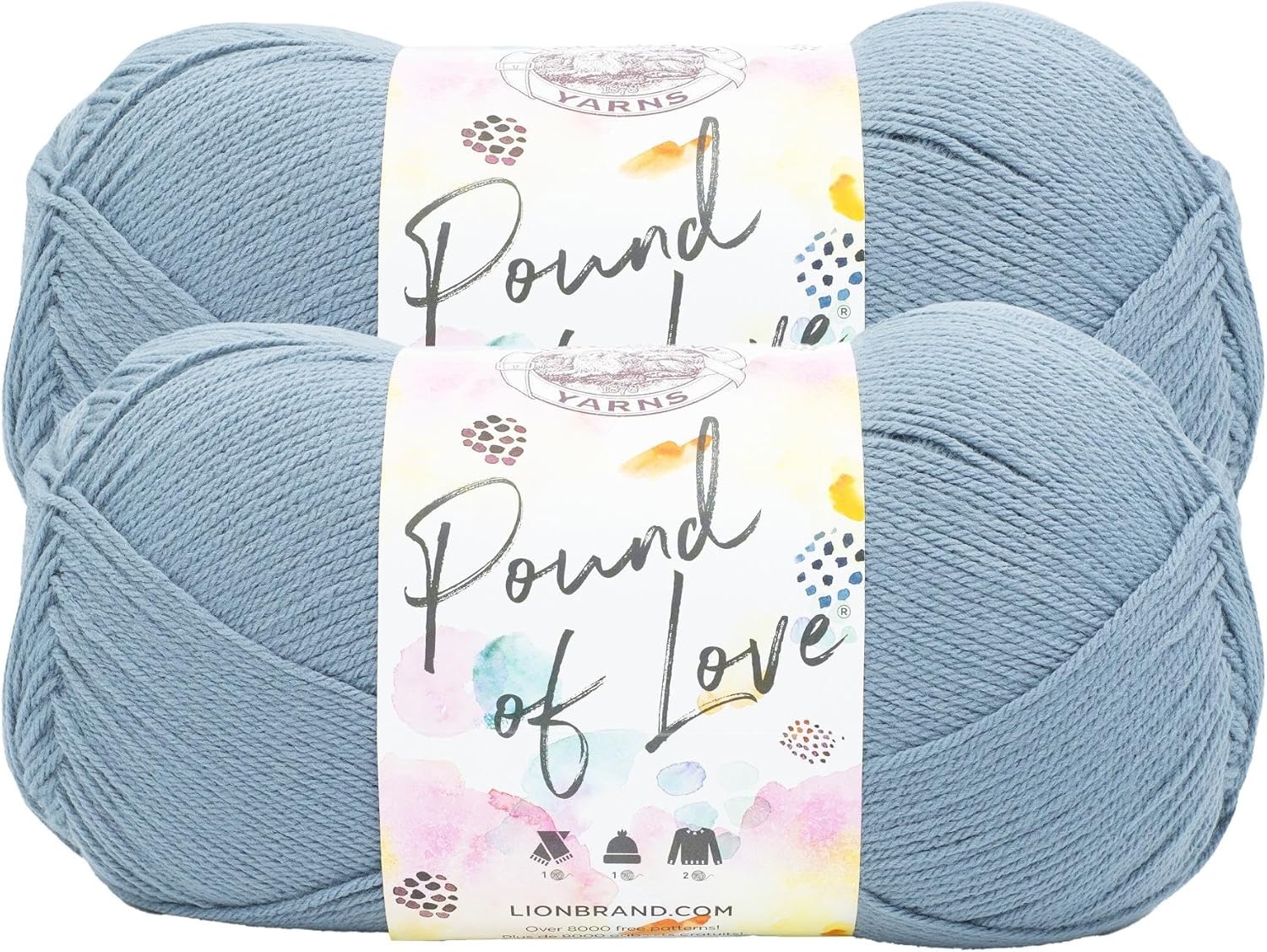 image:imageLion Brand Yarn Pound of Love Large Value Yarn for Knitting Crochet and Crafts Fern 1 PackCadet