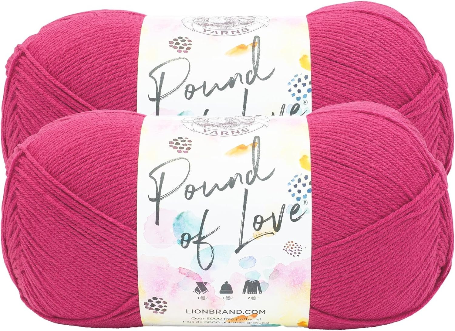 image:imageLion Brand Yarn Pound of Love Large Value Yarn for Knitting Crochet and Crafts Fern 1 PackCerise
