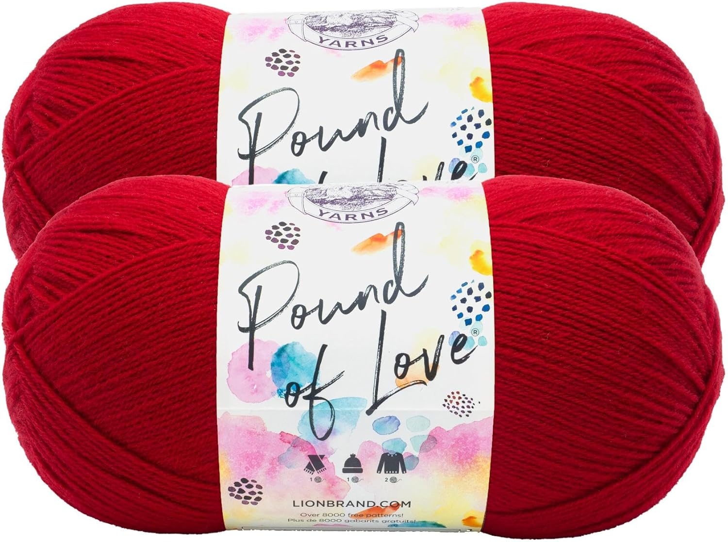 image:imageLion Brand Yarn Pound of Love Large Value Yarn for Knitting Crochet and Crafts Fern 1 PackCherry