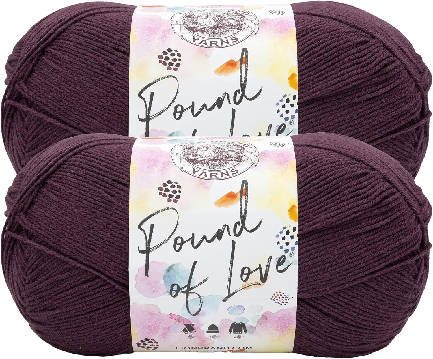 image:imageLion Brand Yarn Pound of Love Large Value Yarn for Knitting Crochet and Crafts Fern 1 PackHuckleberry