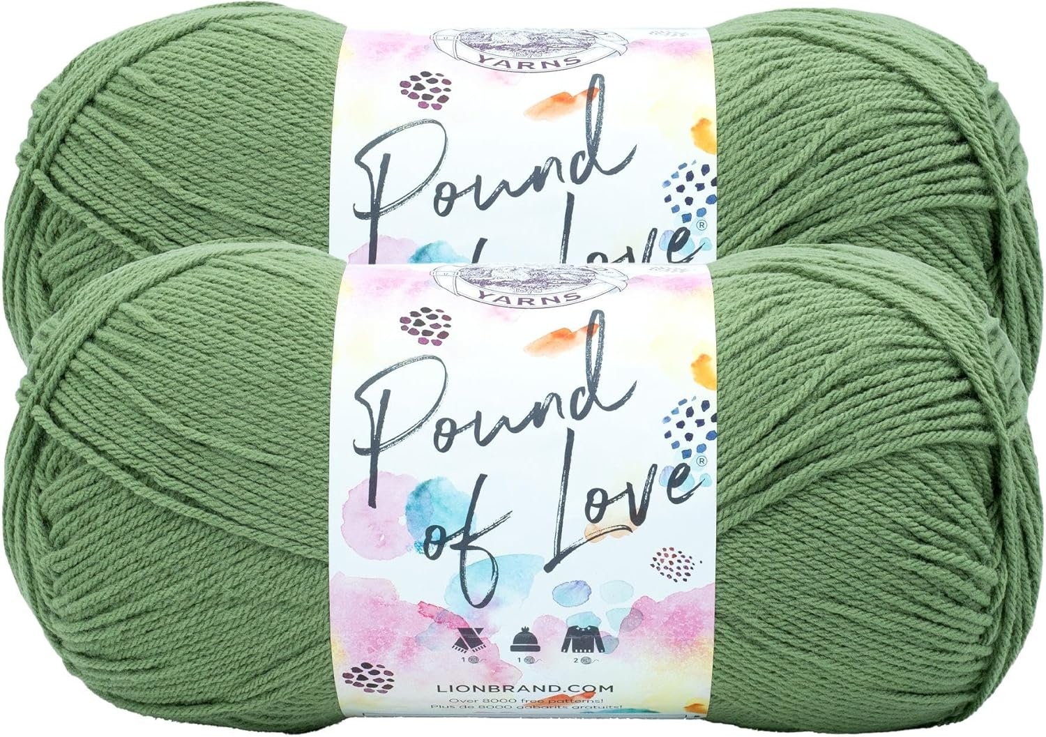 image:imageLion Brand Yarn Pound of Love Large Value Yarn for Knitting Crochet and Crafts Fern 1 PackOlive