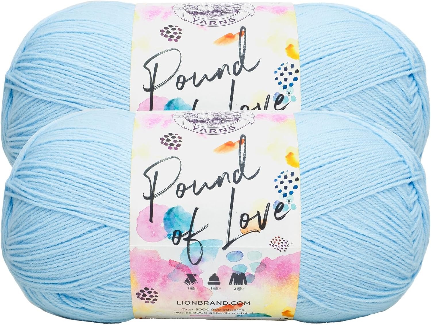 image:imageLion Brand Yarn Pound of Love Large Value Yarn for Knitting Crochet and Crafts Fern 1 PackPastel Blue