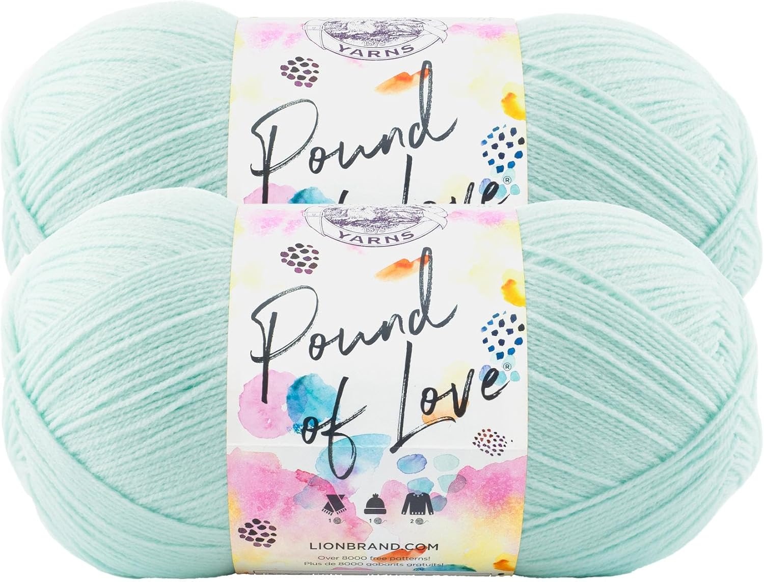 image:imageLion Brand Yarn Pound of Love Large Value Yarn for Knitting Crochet and Crafts Fern 1 PackPastel Green