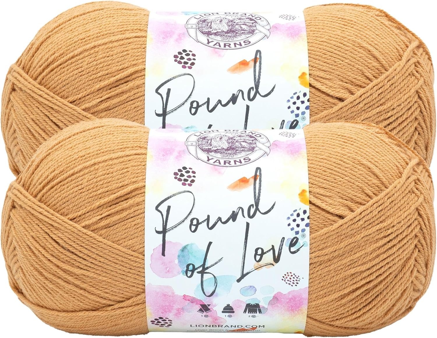 image:imageLion Brand Yarn Pound of Love Large Value Yarn for Knitting Crochet and Crafts Fern 1 PackPumpkin Pie