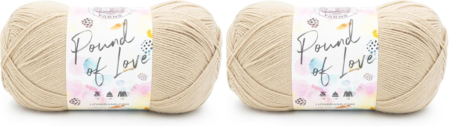 image:imageLion Brand Yarn Pound of Love Large Value Yarn for Knitting Crochet and Crafts Fern 1 PackSugar Cookie