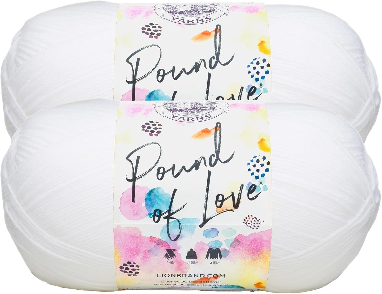 image:imageLion Brand Yarn Pound of Love Large Value Yarn for Knitting Crochet and Crafts Fern 1 PackWhite