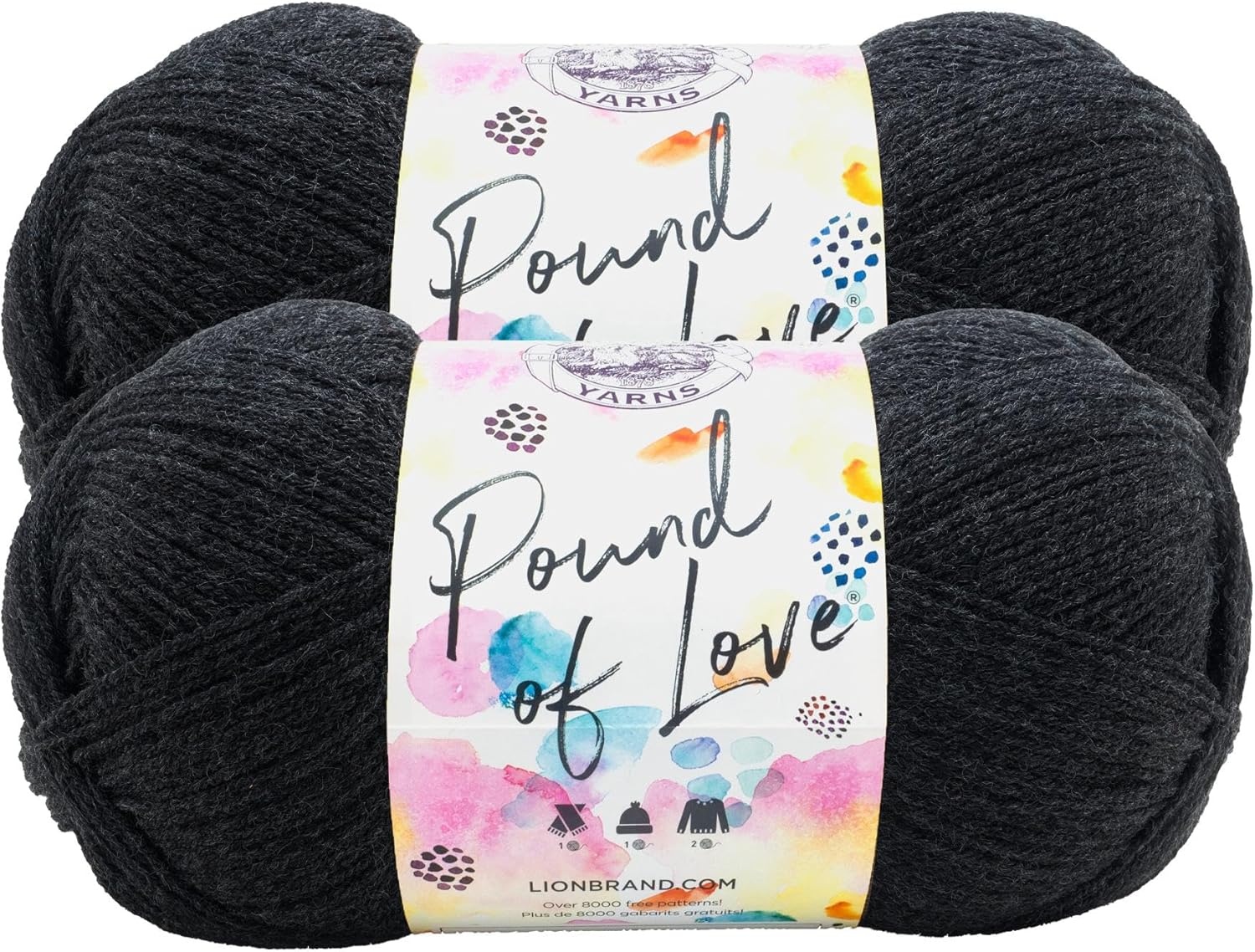 image:imageLion Brand Yarn Pound of Love Large Value Yarn for Knitting Crochet and Crafts Vanilla 1 PackCharcoal