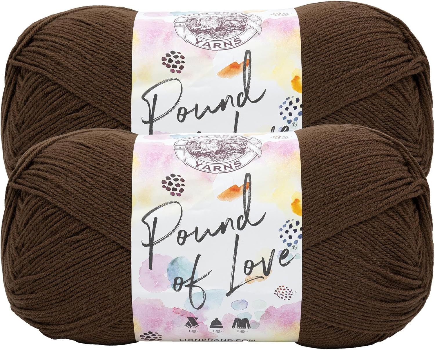 image:imageLion Brand Yarn Pound of Love Large Value Yarn for Knitting Crochet and Crafts Vanilla 1 PackChocolate