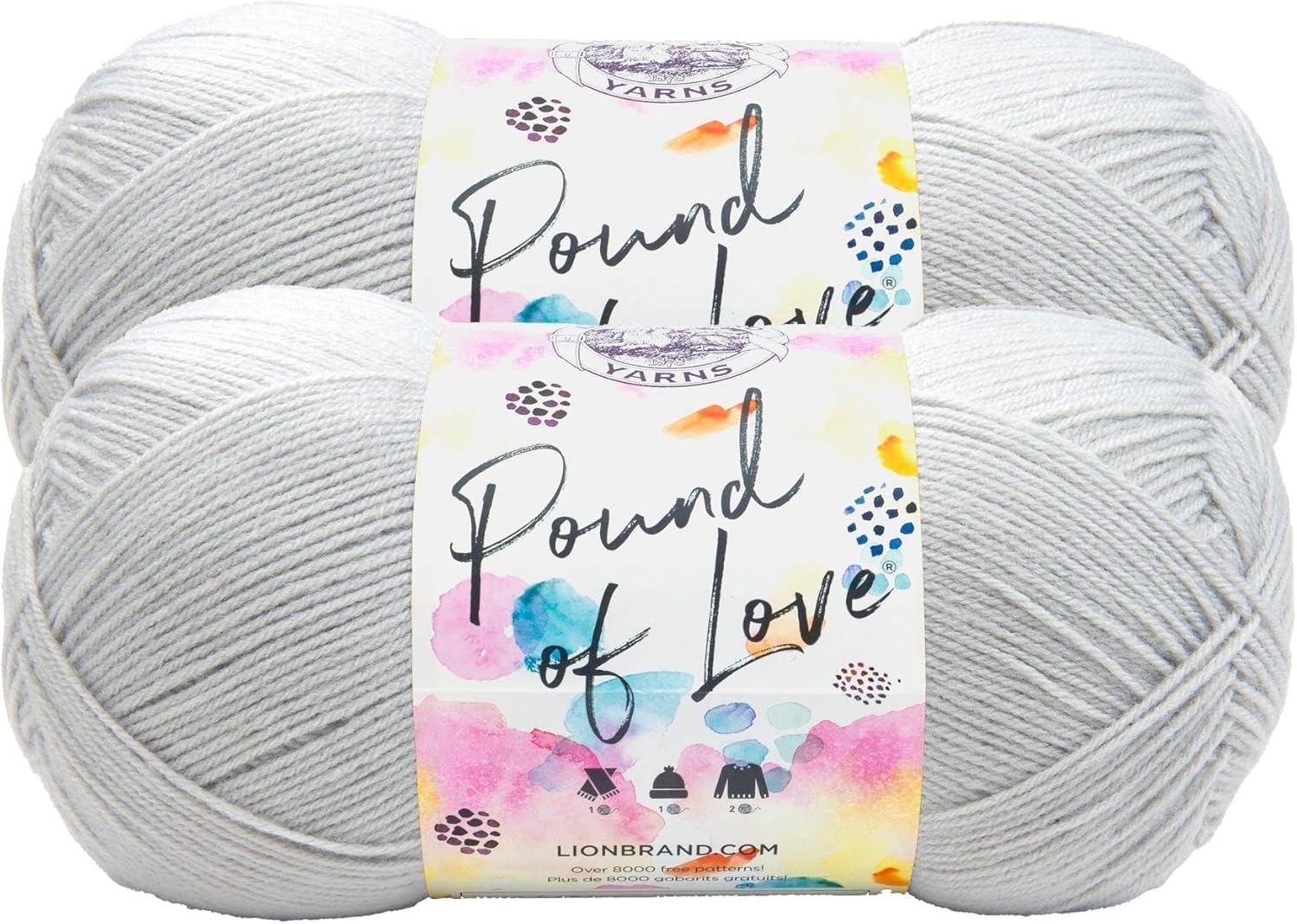 image:imageLion Brand Yarn Pound of Love Large Value Yarn for Knitting Crochet and Crafts Vanilla 1 PackElephant Grey