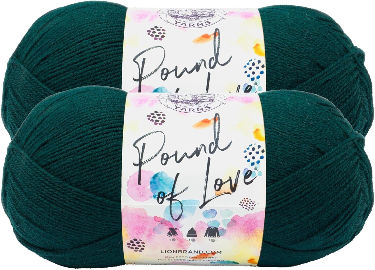 image:imageLion Brand Yarn Pound of Love Large Value Yarn for Knitting Crochet and Crafts Vanilla 1 PackHunter Green
