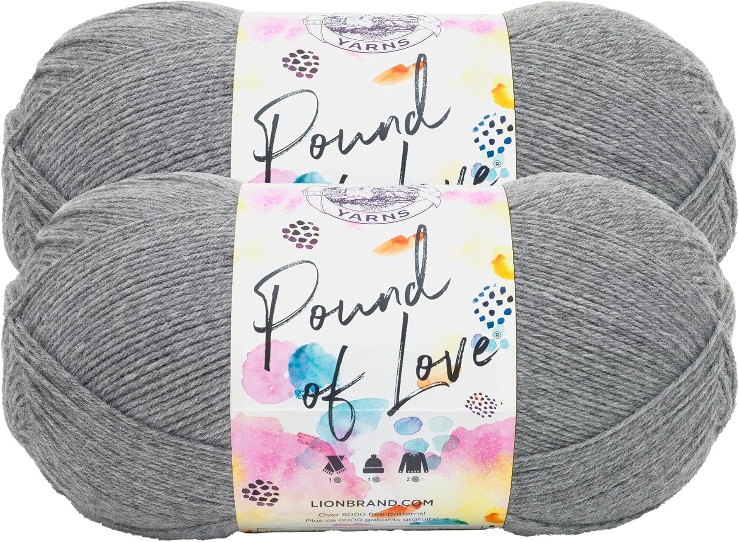 image:imageLion Brand Yarn Pound of Love Large Value Yarn for Knitting Crochet and Crafts Vanilla 1 PackOxford Grey