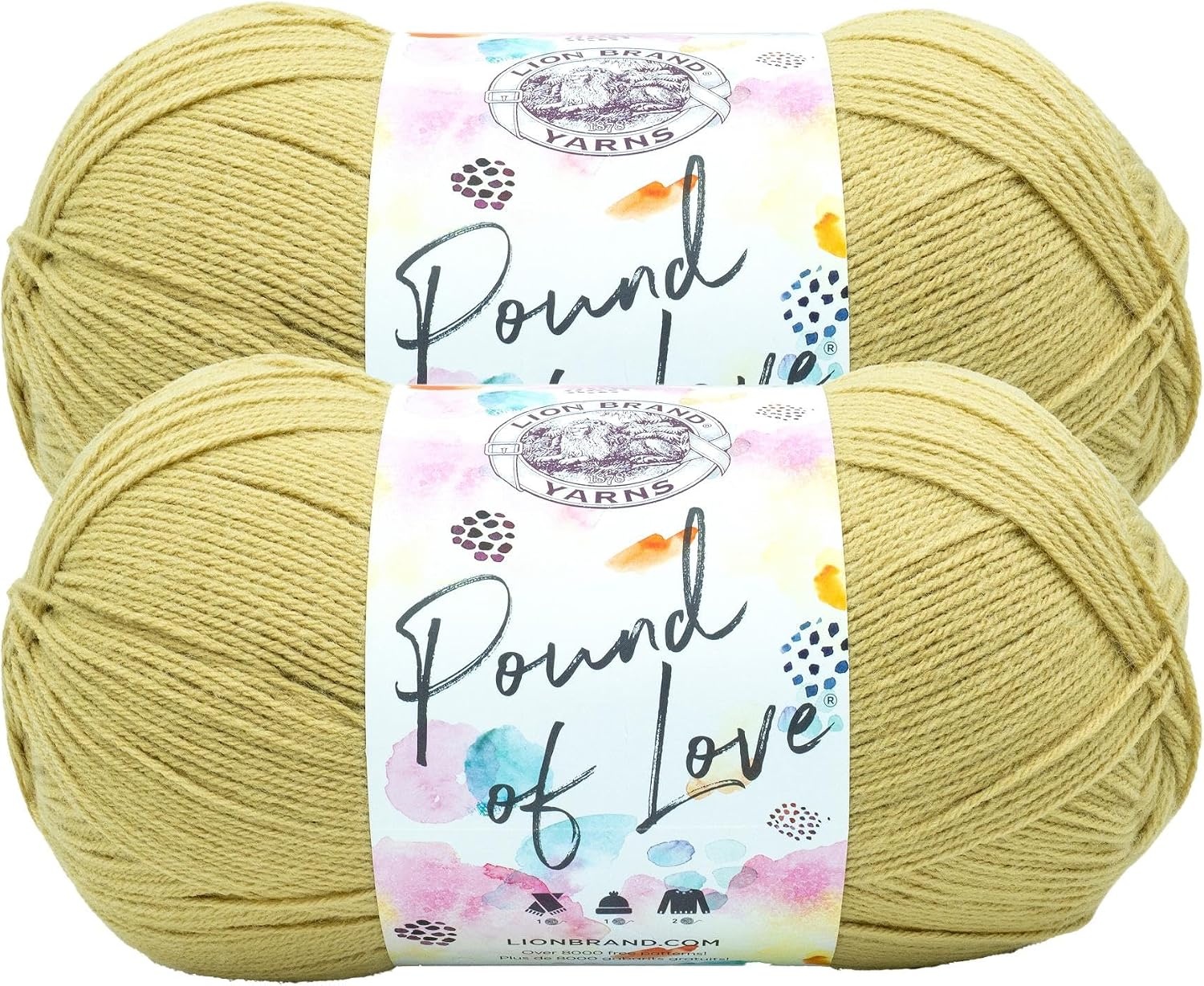 image:imageLion Brand Yarn Pound of Love Large Value Yarn for Knitting Crochet and Crafts Vanilla 1 PackStraw