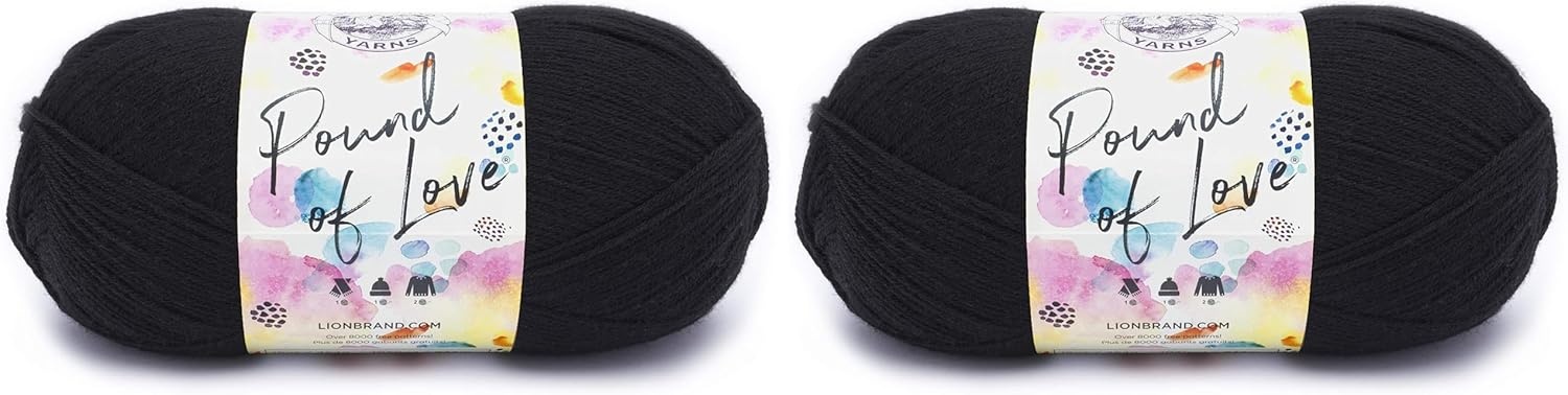 image:imageLion Brand Yarn Pound of Love Value Yarn Large Yarn for Knitting and Crochet Cerise 1 PackBlack