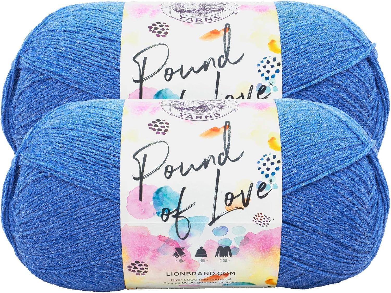 image:imageLion Brand Yarn Pound of Love Value Yarn Large Yarn for Knitting and Crochet Cerise 1 PackDenim