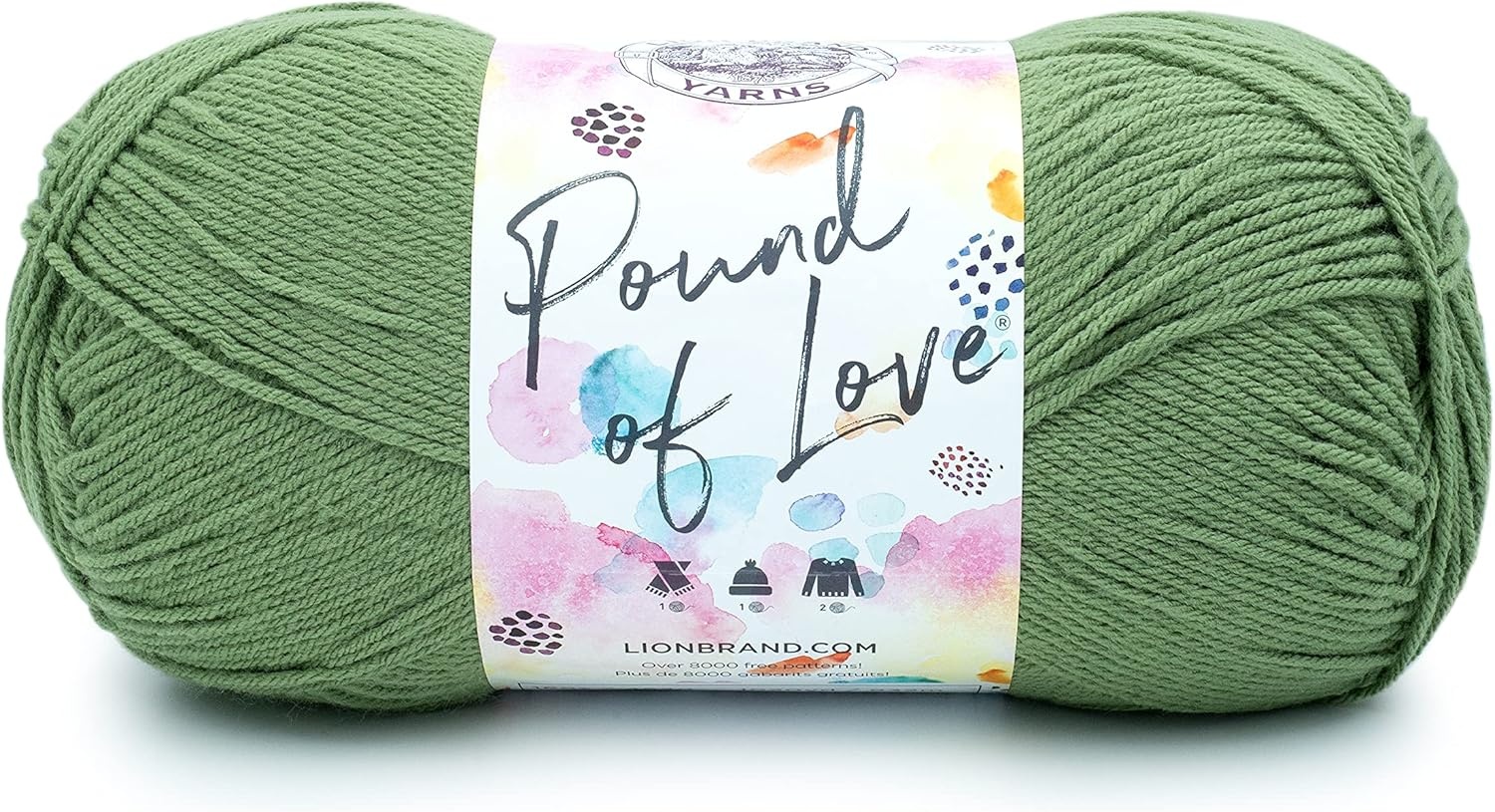 image:imageLion Brand Yarn Pound of Love Value Yarn Large Yarn for Knitting and Crochet Cerise 1 PackOlive