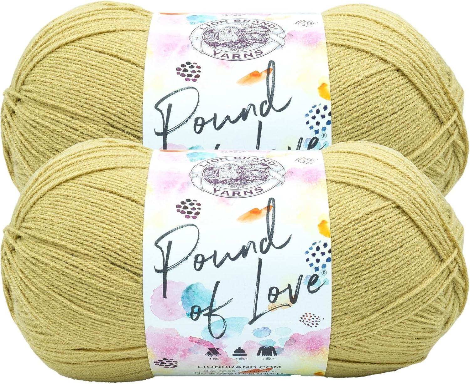 image:imageLion Brand Yarn Pound of Love Value Yarn Large Yarn for Knitting and Crochet Cerise 1 PackStraw