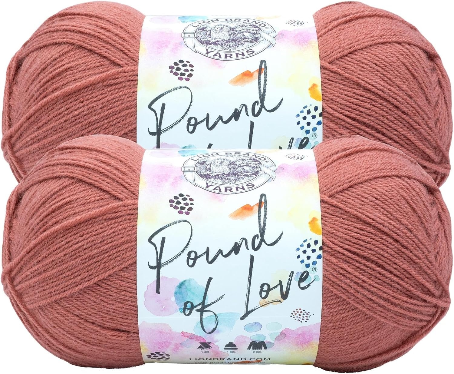 image:imageLion Brand Yarn Pound of Love Value Yarn Large Yarn for Knitting and Crochet Cerise 1 PackTerracotta