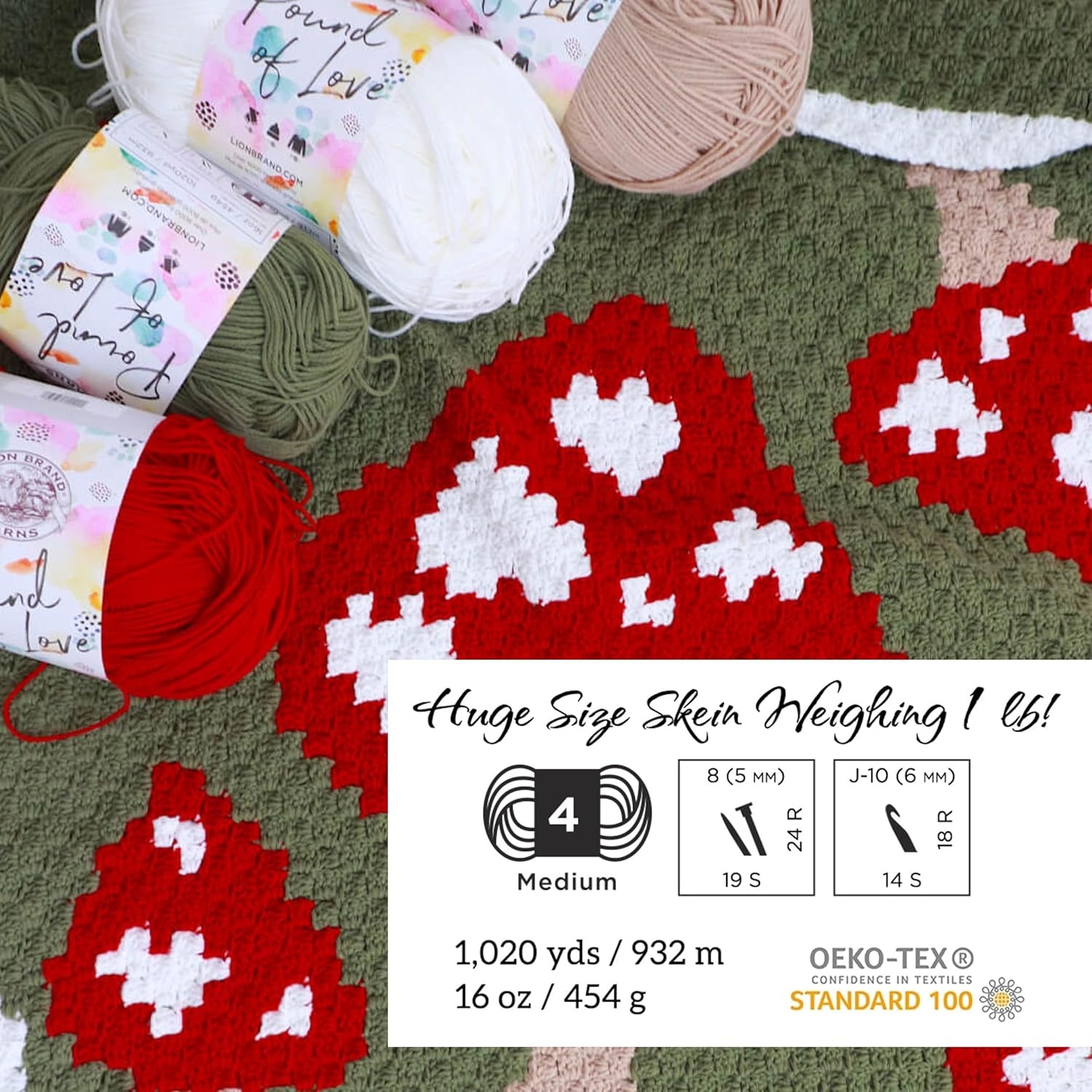 image:imageLion Brand Yarn Pound of Love Value Yarn Large Yarn for Knitting and Crochet Cerise 1 PackWaterfall