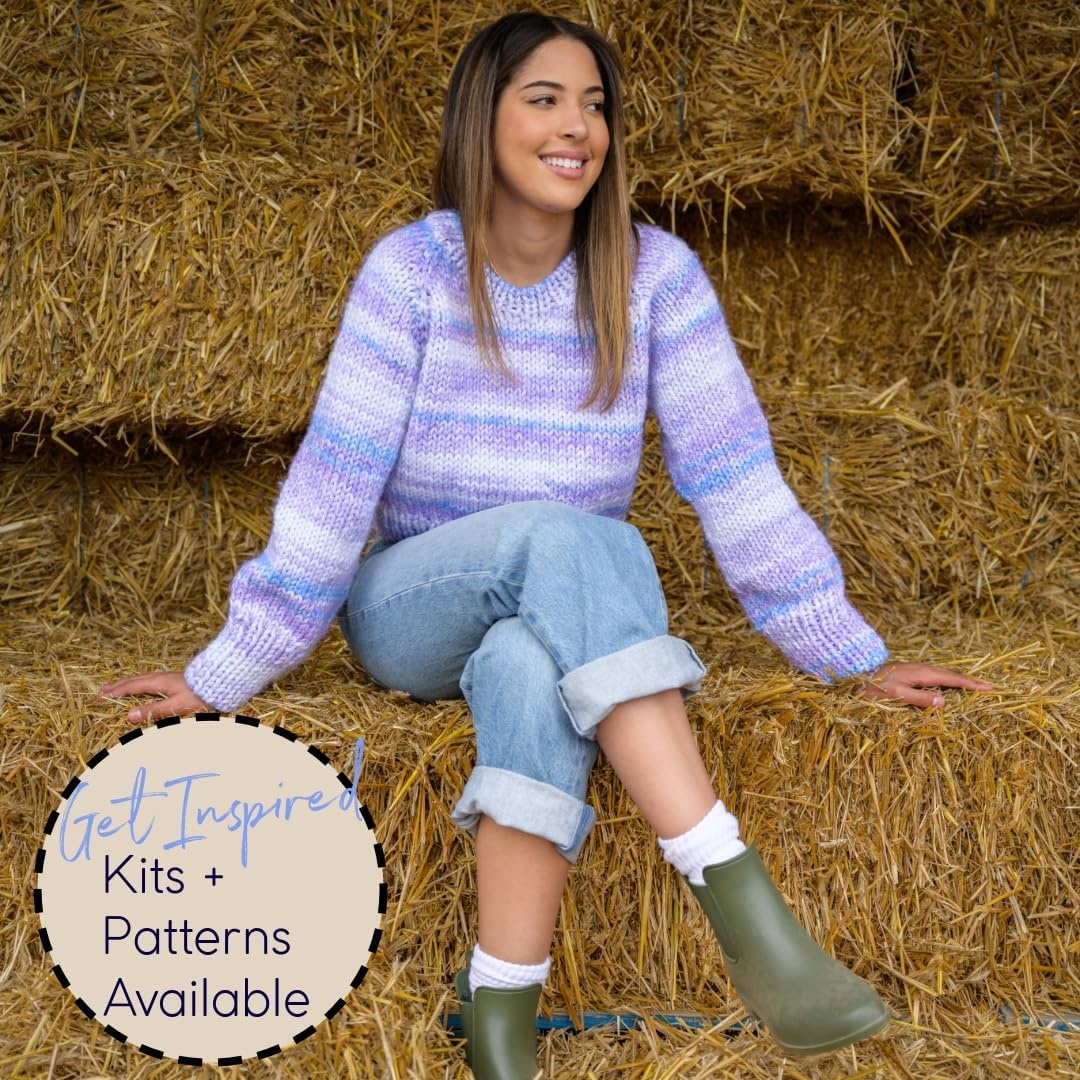 image:imageLion Brand Yarn ReSpun Thick amp Quick Super Bulky Yarn for Knitting Crochet and Crafts Wisteria 1 Pack Soft Fiber for Chunky Blankets Bulky Throws and Cozy SweatersSilver
