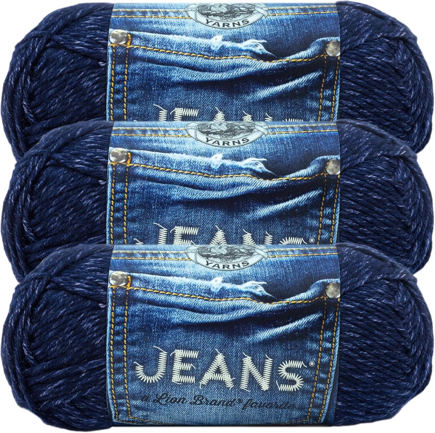 image:imageLion Brand Yarn Soft Jeans Yarn for Crocheting and Knitting Stovepipe 3 PackBrand New