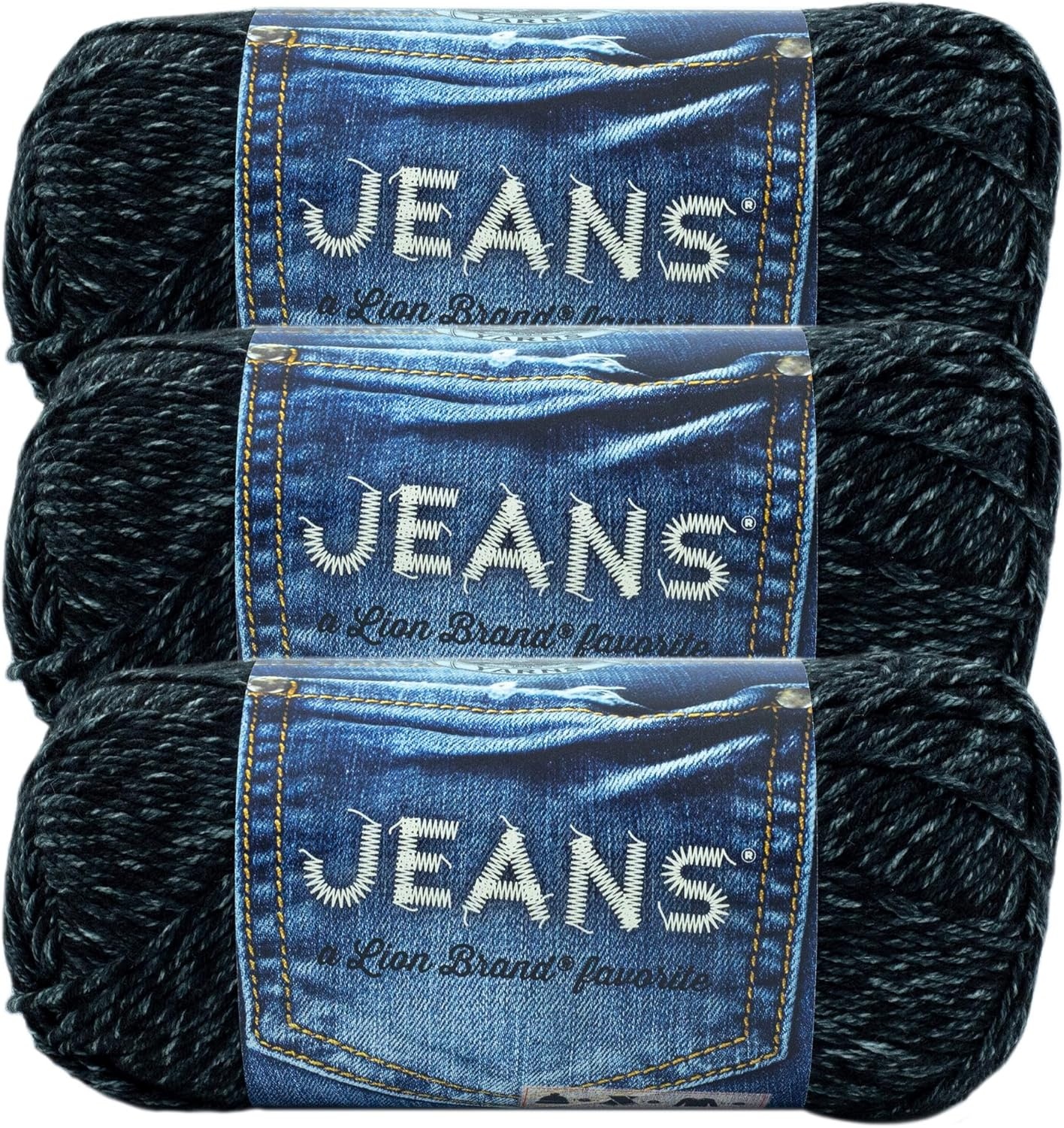 image:imageLion Brand Yarn Soft Jeans Yarn for Crocheting and Knitting Stovepipe 3 PackStovepipe
