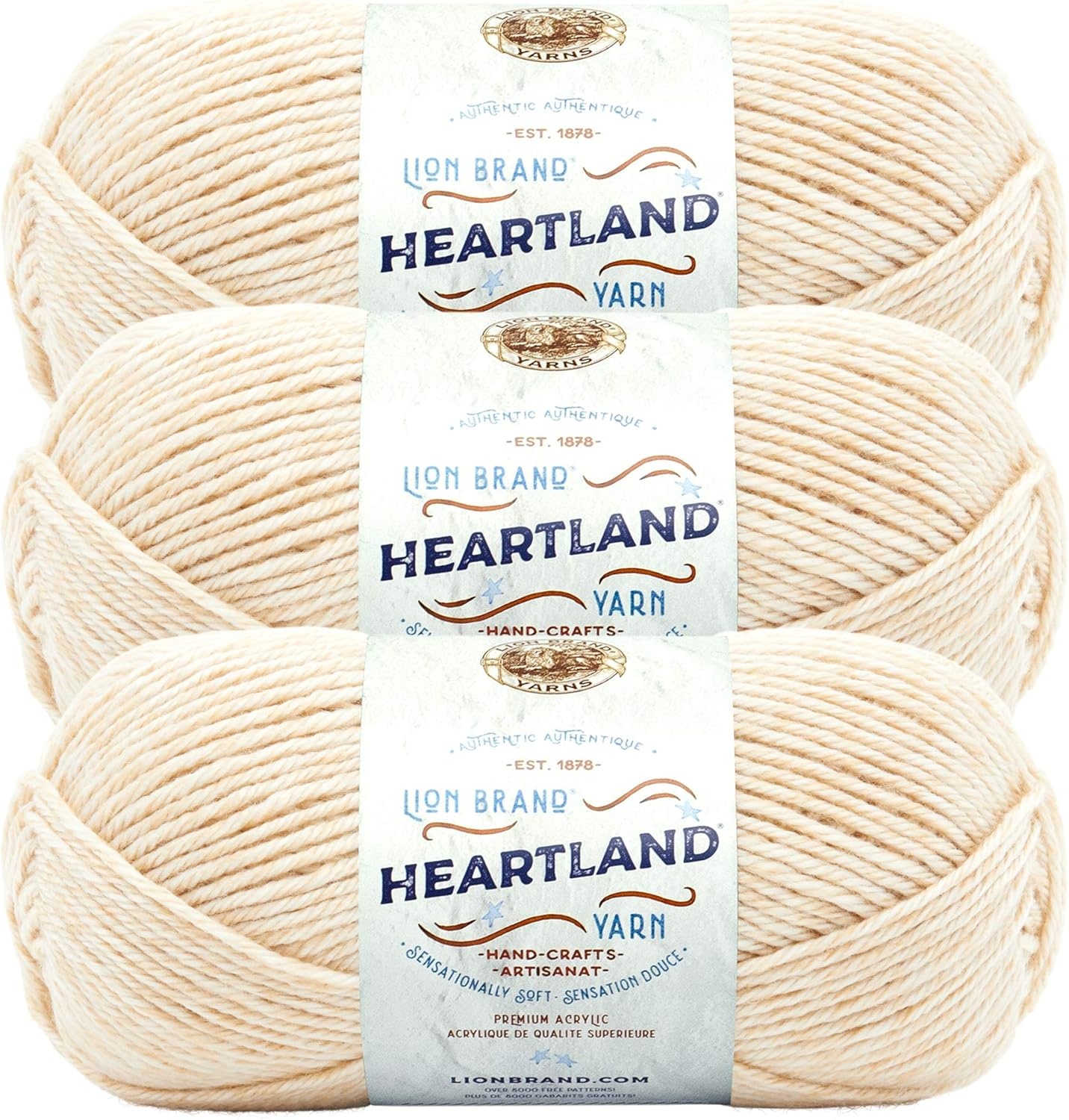 image:imageLion Brand Yarn WorstedWeight Heartland Yarn for Knitting Crocheting and Crafting Virgin Islands 1 PackAcadia