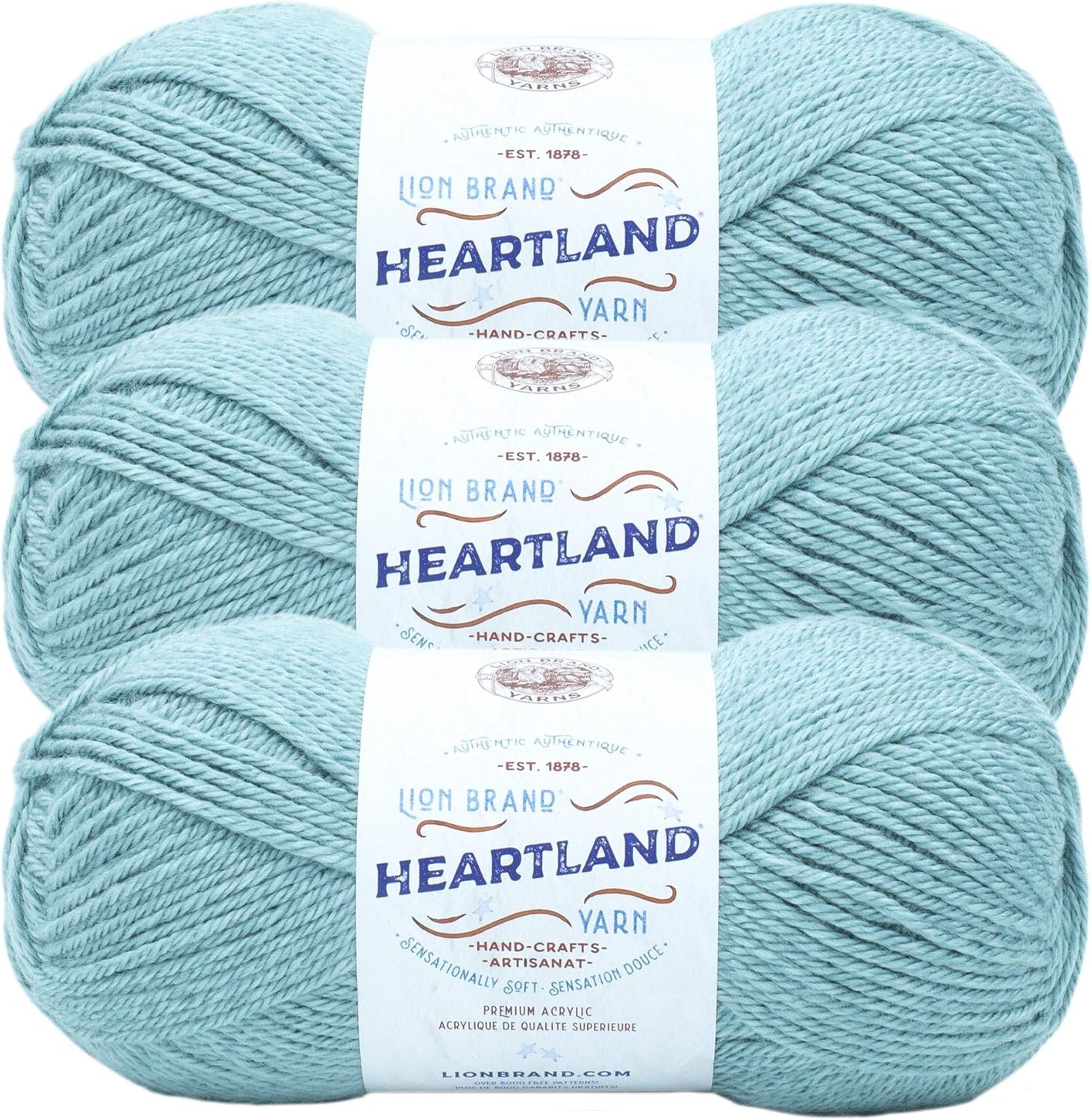 image:imageLion Brand Yarn WorstedWeight Heartland Yarn for Knitting Crocheting and Crafting Virgin Islands 1 PackCongaree