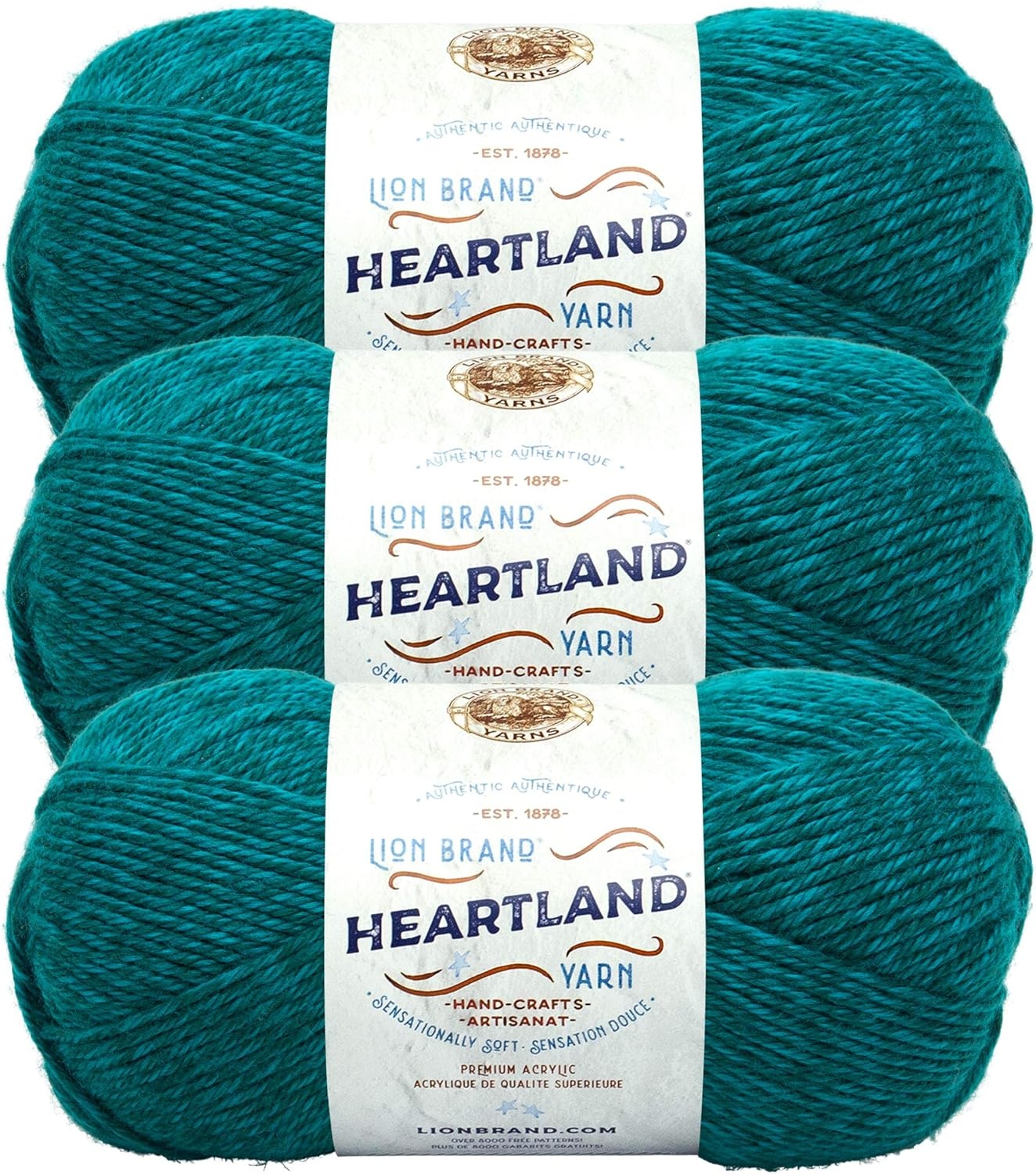 image:imageLion Brand Yarn WorstedWeight Heartland Yarn for Knitting Crocheting and Crafting Virgin Islands 1 PackCuyahoga Valley