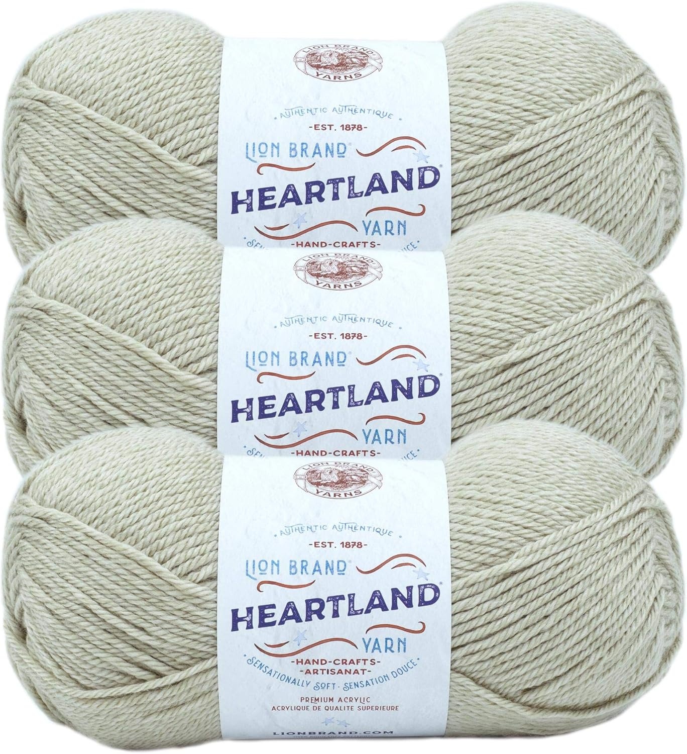 image:imageLion Brand Yarn WorstedWeight Heartland Yarn for Knitting Crocheting and Crafting Virgin Islands 1 PackDry Tortugas