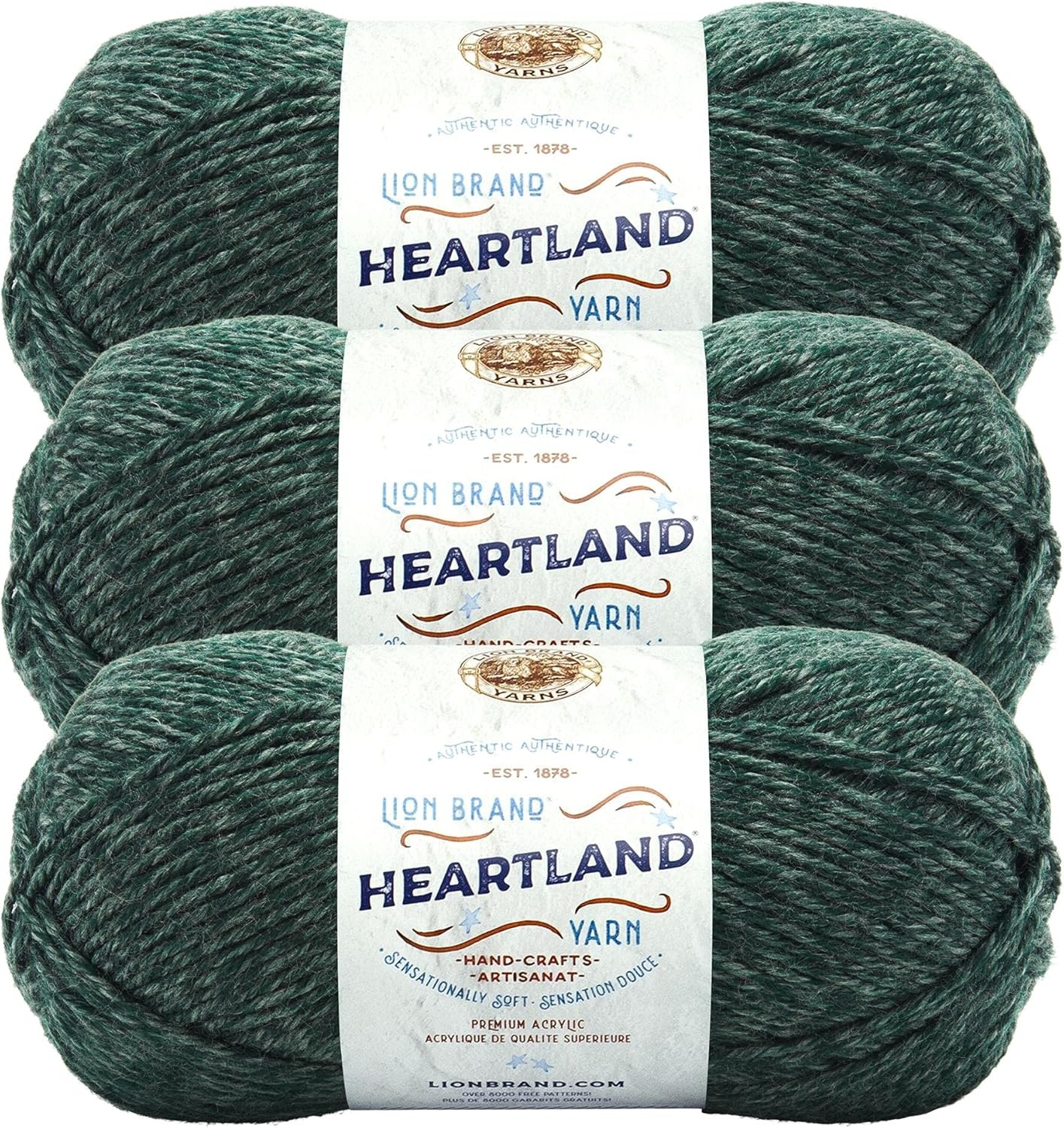 image:imageLion Brand Yarn WorstedWeight Heartland Yarn for Knitting Crocheting and Crafting Virgin Islands 1 PackKings Canyon