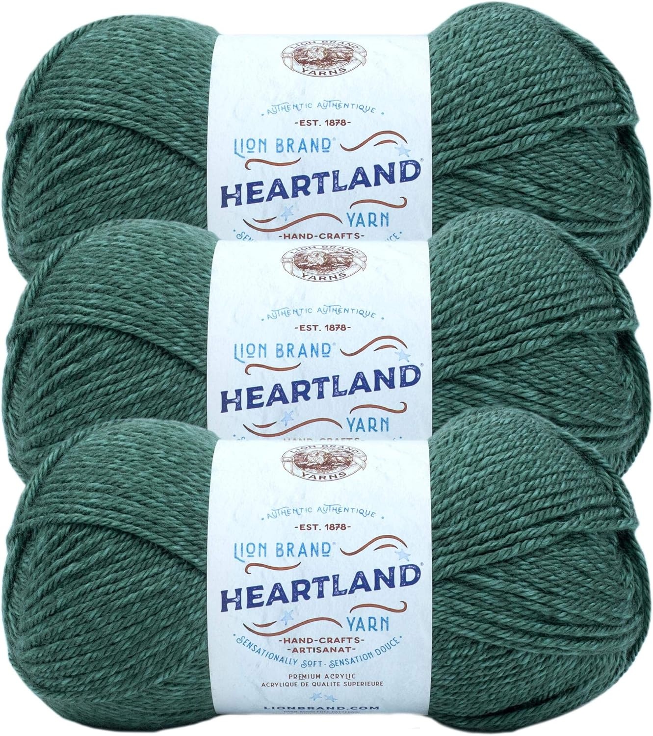 image:imageLion Brand Yarn WorstedWeight Heartland Yarn for Knitting Crocheting and Crafting Virgin Islands 1 PackRocky Mountains