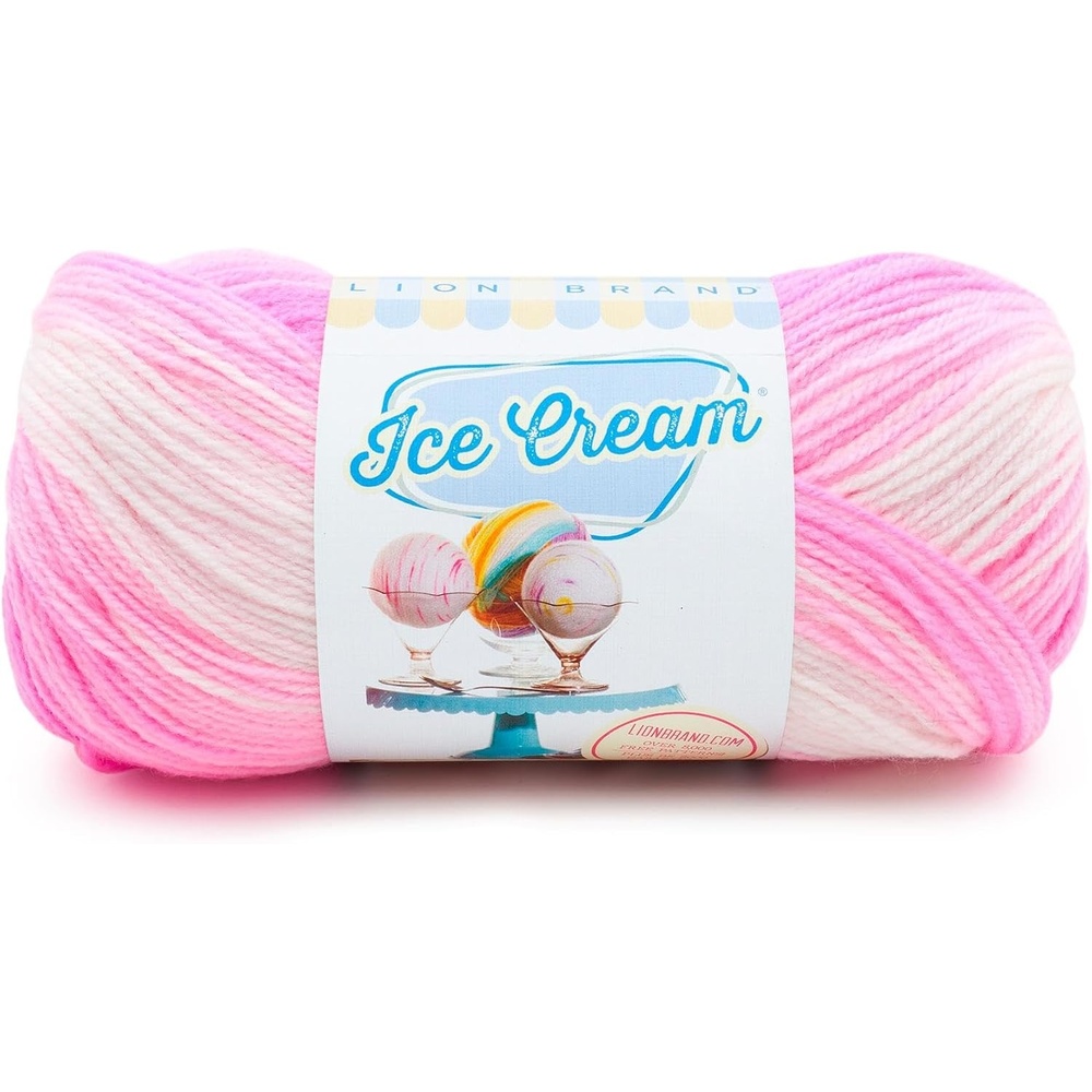 image:image1 Skein Lion Brand Yarn Ice Cream Baby Yarn BlueberryBirthday Cake