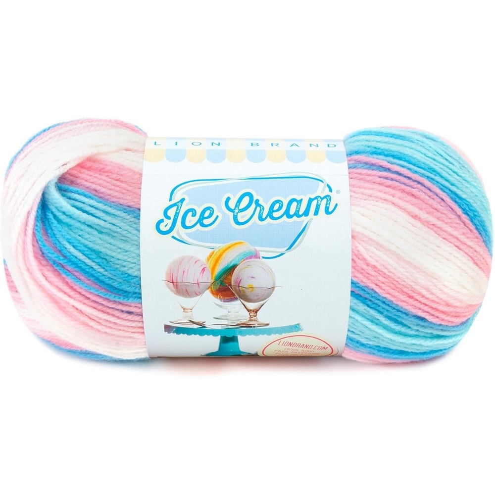image:image1 Skein Lion Brand Yarn Ice Cream Baby Yarn BlueberryCake Batter