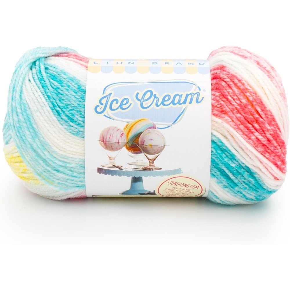 image:image1 Skein Lion Brand Yarn Ice Cream Baby Yarn BlueberryFunfetti