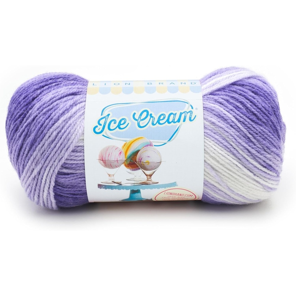image:image1 Skein Lion Brand Yarn Ice Cream Baby Yarn BlueberryGrape