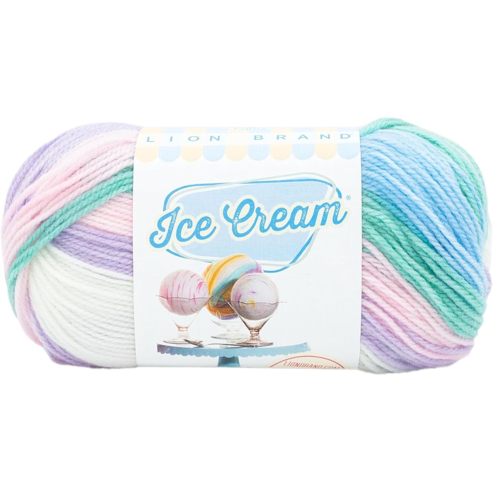 image:image1 Skein Lion Brand Yarn Ice Cream Baby Yarn BlueberryLove Potion