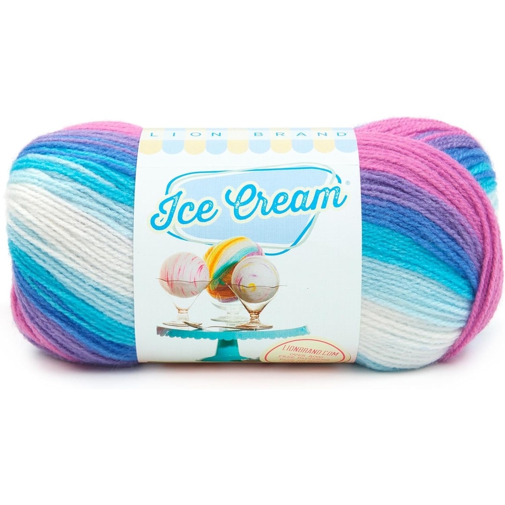 image:image1 Skein Lion Brand Yarn Ice Cream Baby Yarn BlueberryMoon Mist