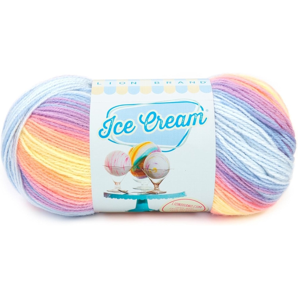 image:image1 Skein Lion Brand Yarn Ice Cream Baby Yarn BlueberryParfait