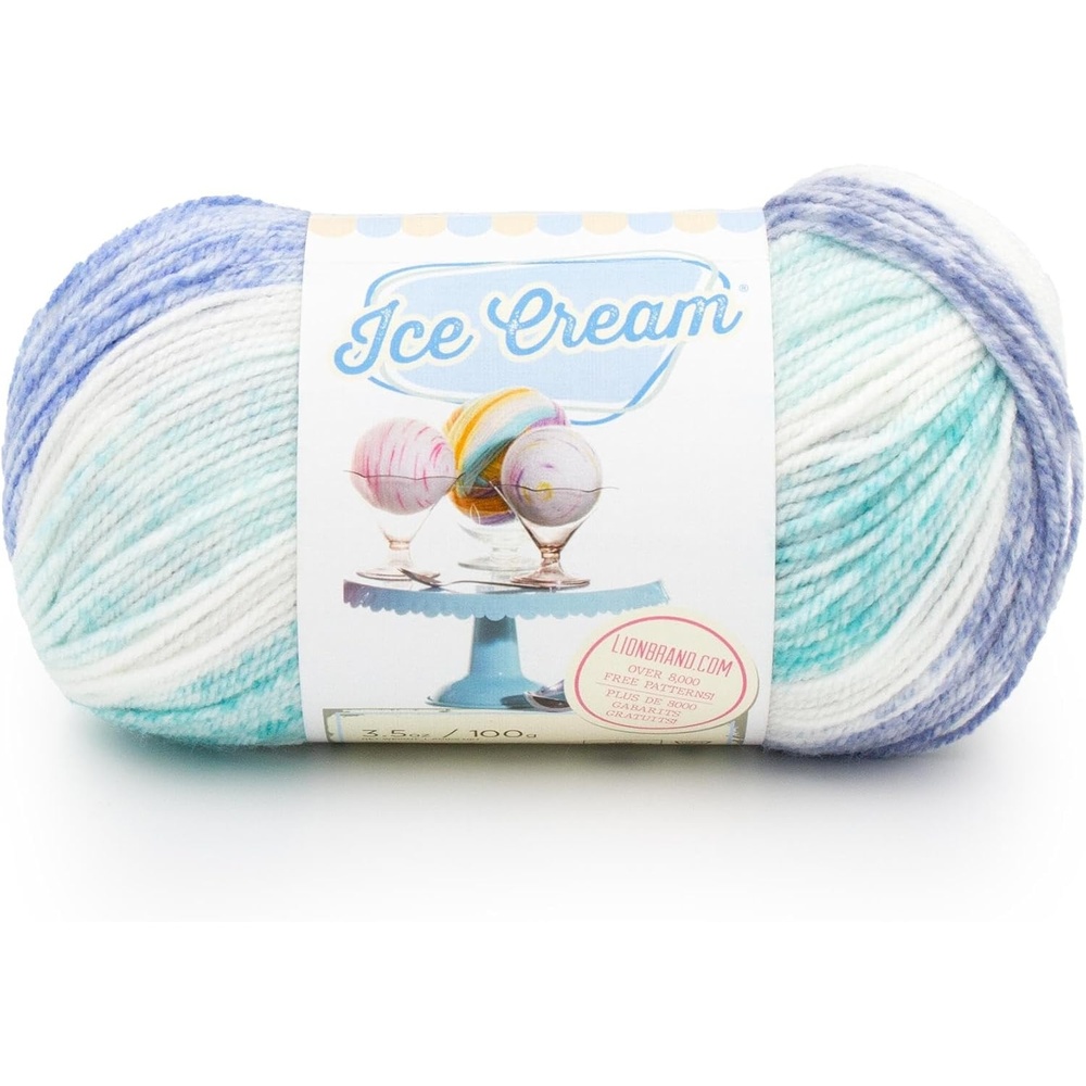 image:image1 Skein Lion Brand Yarn Ice Cream Baby Yarn BlueberrySmurf